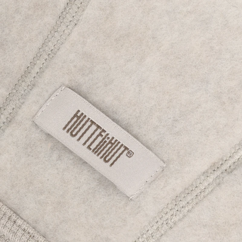 HUTTELIHUT czapka bonetka wiązana z wełny merino camel melange