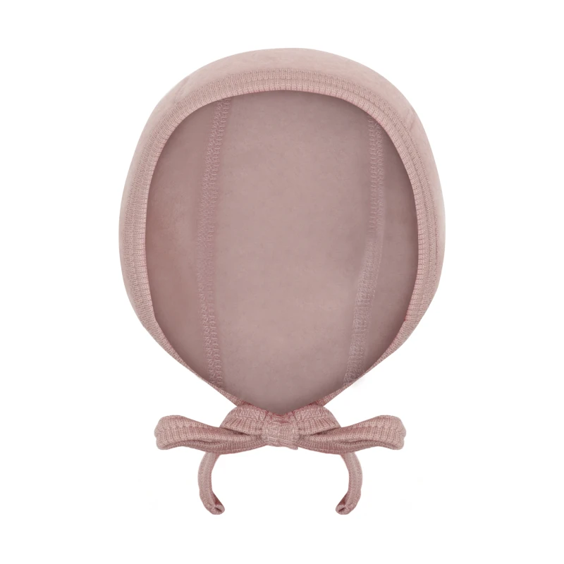 HUTTELIHUT czapka bonetka wiązana z wełny merino Mahogany Rose