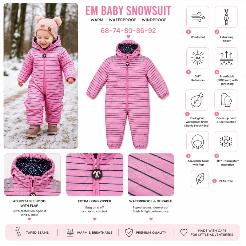 Ducksday Kombinezon zimowy dla dziecka Baby snowsuit Em