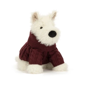 Jellycat piesek terrier Kremowy w swetrze 25 cm