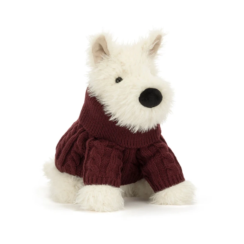 Jellycat piesek terrier Kremowy w swetrze 25 cm