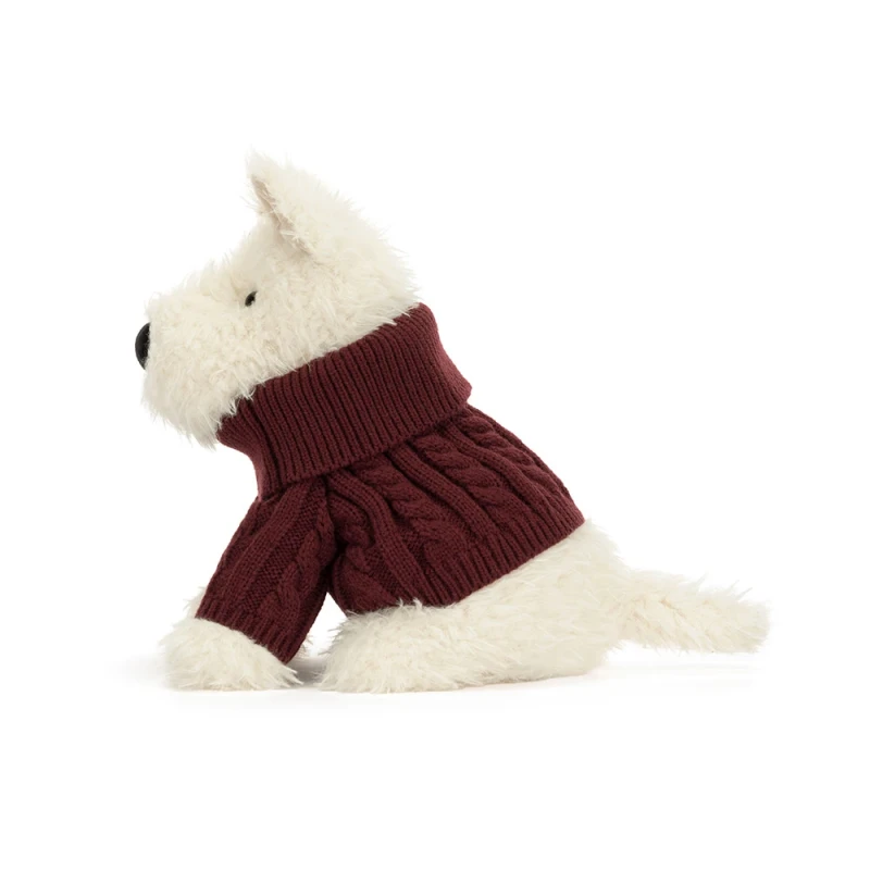 Jellycat piesek terrier Kremowy w swetrze 25 cm