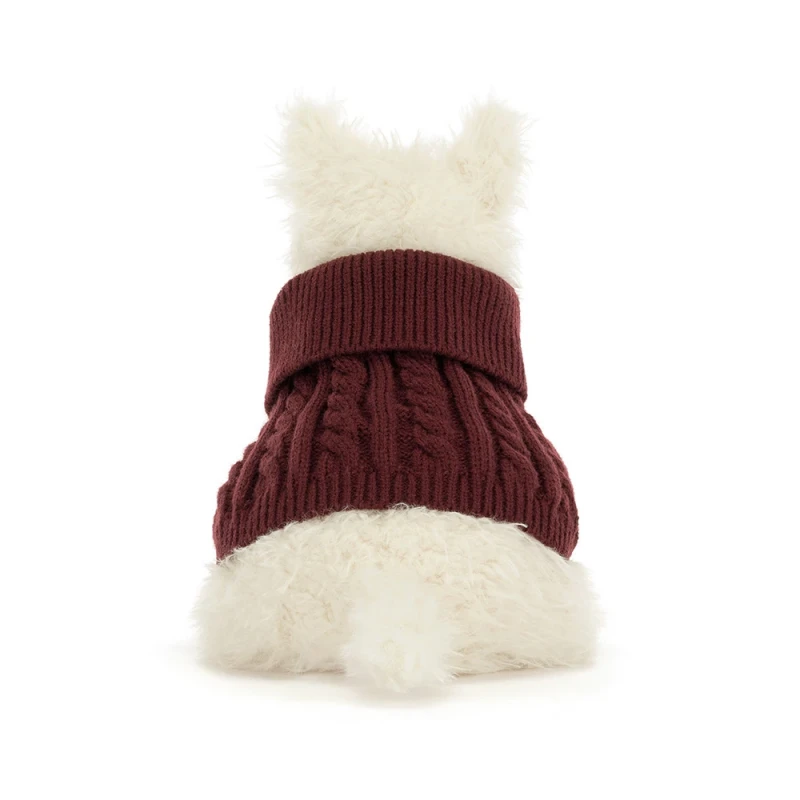 Jellycat piesek terrier Kremowy w swetrze 25 cm
