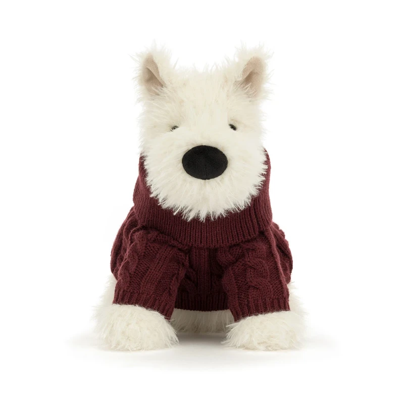 Jellycat piesek terrier Kremowy w swetrze 25 cm