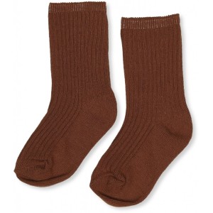 KONGES SLOEJD skarpetki HISAO SOCK RIB DEUX - CARAMEL