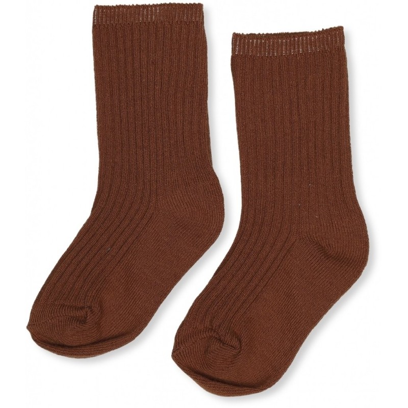 KONGES SLOEJD skarpetki HISAO SOCK RIB DEUX - CARAMEL