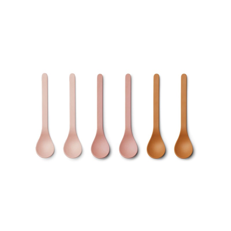 LIEWOOD bambusowe łyżeczki 6sztuk, Etsu Bamboo Spoon 6 Pack - Rose multi mix