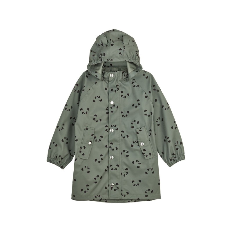 LIEWOOD, płaszcz kurtka przeciwdeszczowa Long Raincoat - Panda faune green