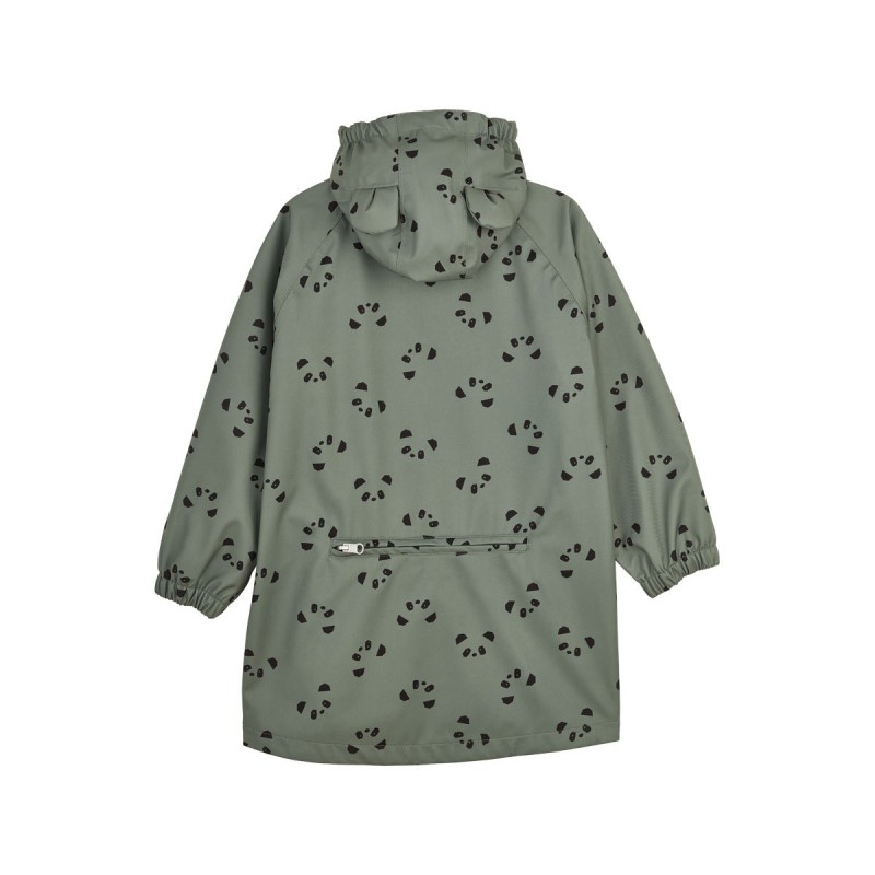 LIEWOOD, płaszcz kurtka przeciwdeszczowa Long Raincoat - Panda faune green