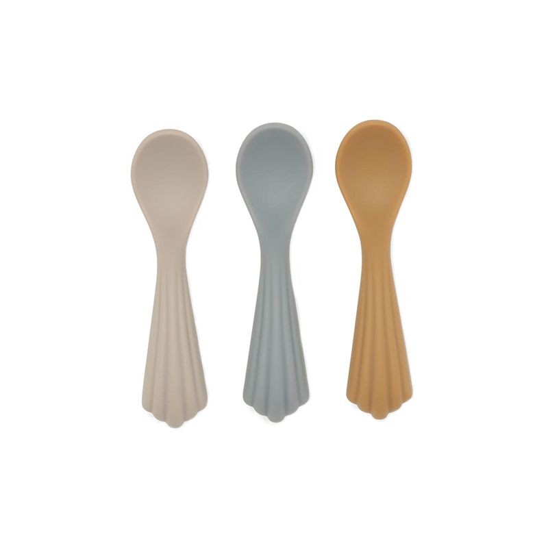 Konges Sloejd, łyżeczki silikonowe, 3 pack spoons silicone warm grey