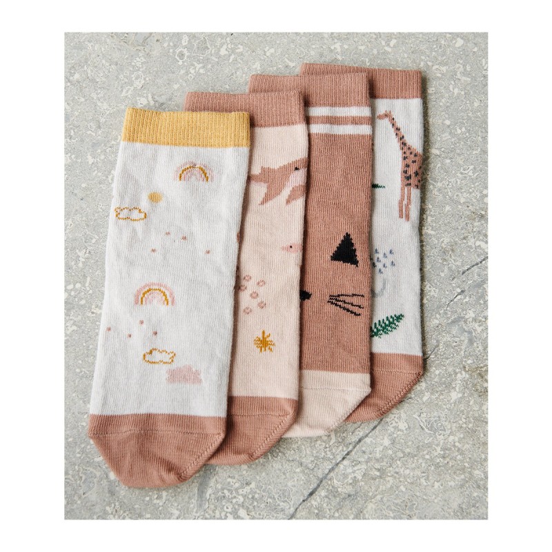 LIEWOOD, skarpetki 4-pack, Silas Cotton Socks 4 Pack - Safari rose mix