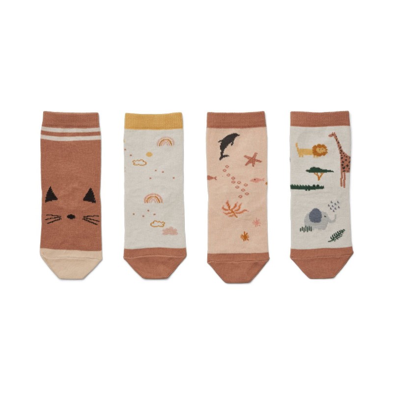 LIEWOOD, skarpetki 4-pack, Silas Cotton Socks 4 Pack - Safari rose mix