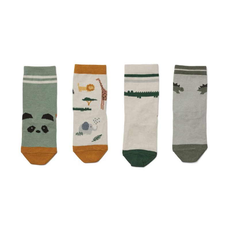 LIEWOOD, skarpetki 4-pack, Silas Cotton Socks 4 Pack - Safari sandy mix