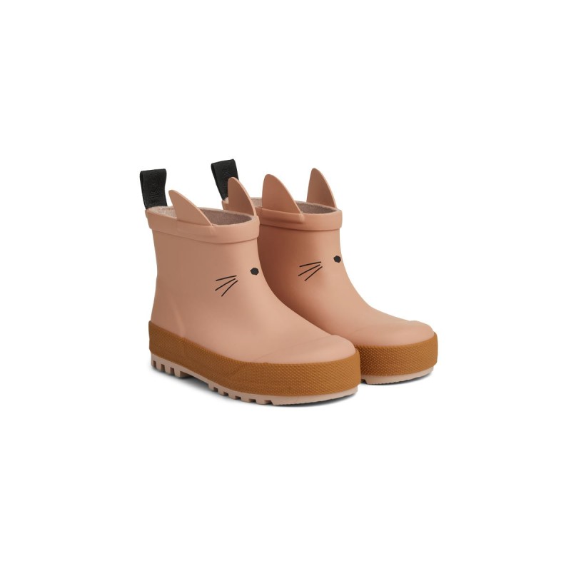 LIEWOOD, kalosze z naturalnego kauczuku, Tekla Rain Boot - Cat dark rose mix