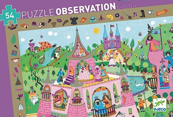 DJECO, Puzzle obserwacyjne Zamek Księżniczki 54 elementów