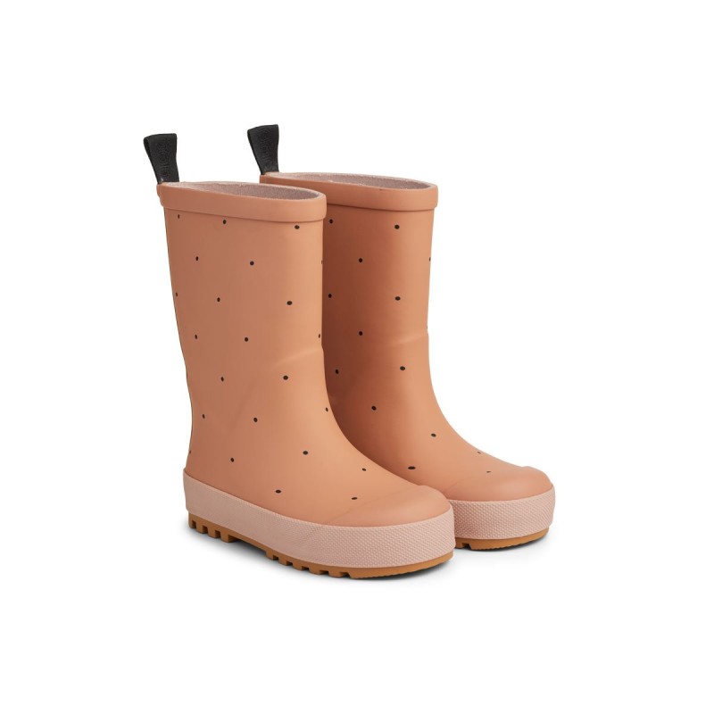 LIEWOOD, kalosze z naturalnego kauczuku,  River rainboot - Classic dot tuscany rose mix