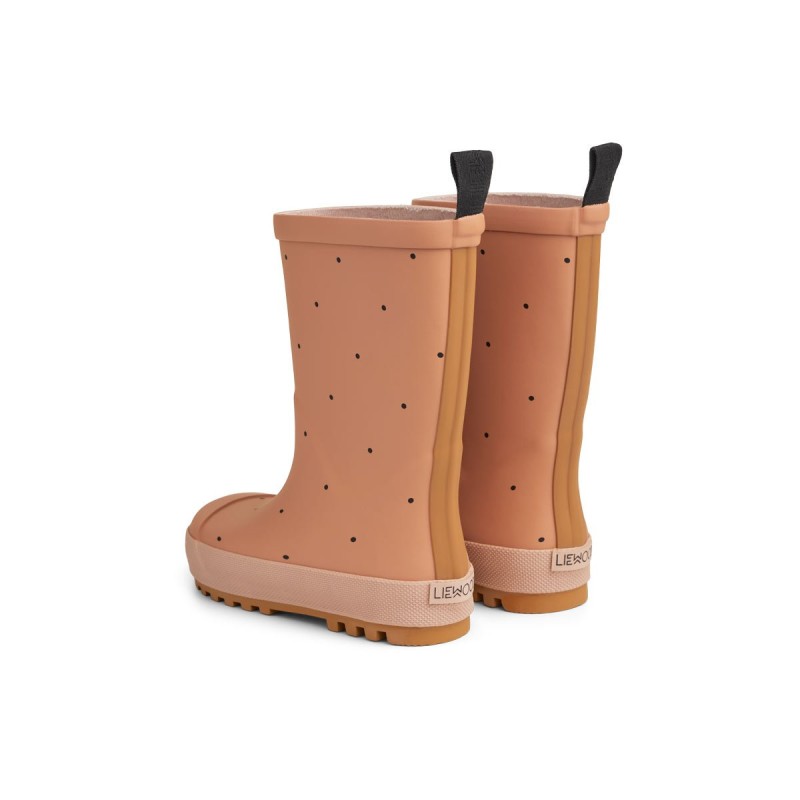 LIEWOOD, kalosze z naturalnego kauczuku,  River rainboot - Classic dot tuscany rose mix