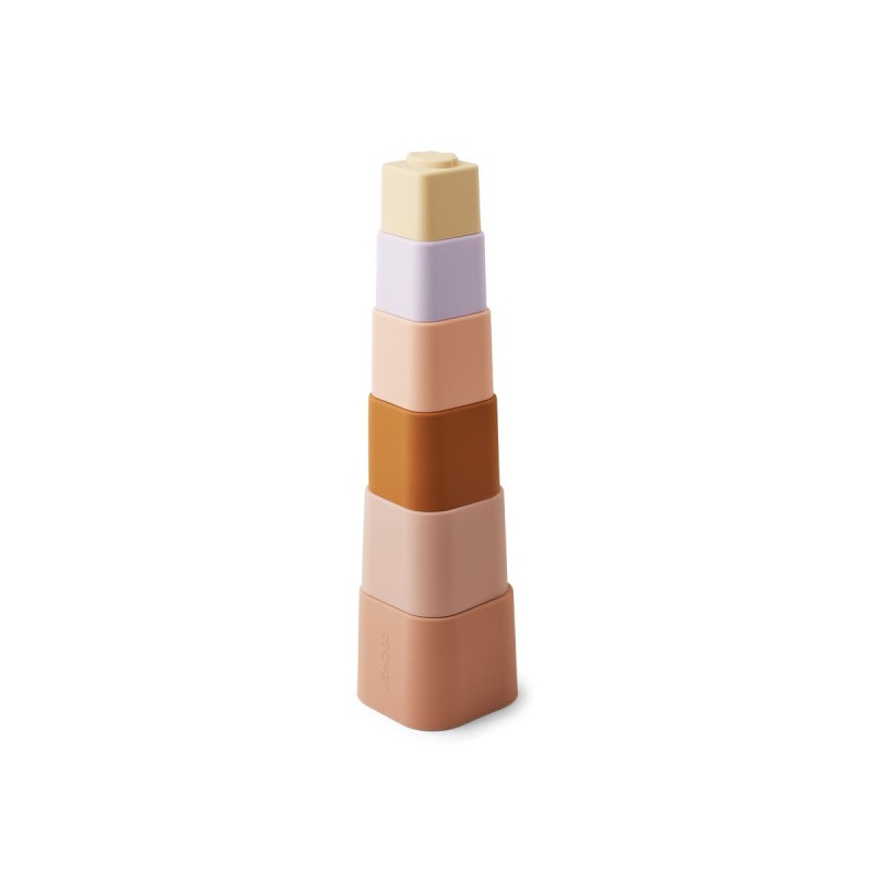 LIEWOOD, piramida, kubki do układania Zuzu stacking cups - Rose multi mix