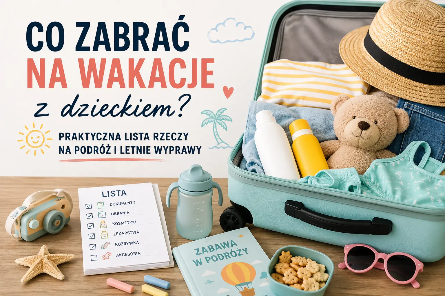 Co zabrać na wakacje z dzieckiem? Praktyczna lista rzeczy na podróż i letnie wyprawy